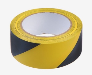 Лента клейкая разметочная 48ммх33м черно-желтая